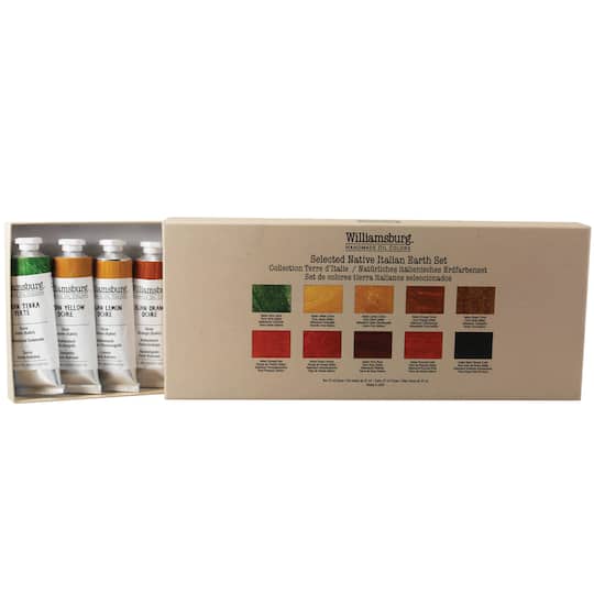 Williamsburg Handmade Oil Colors Selected Native Italian Earth Set - Williamsburg Handmade Oil Paints Color Chart